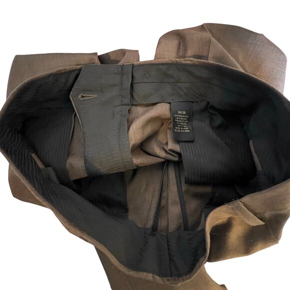 Axist 36/30 Men's Pleated Cuffed Brown with Slight Sheen Career Dress Pant - Picture 6 of 9
